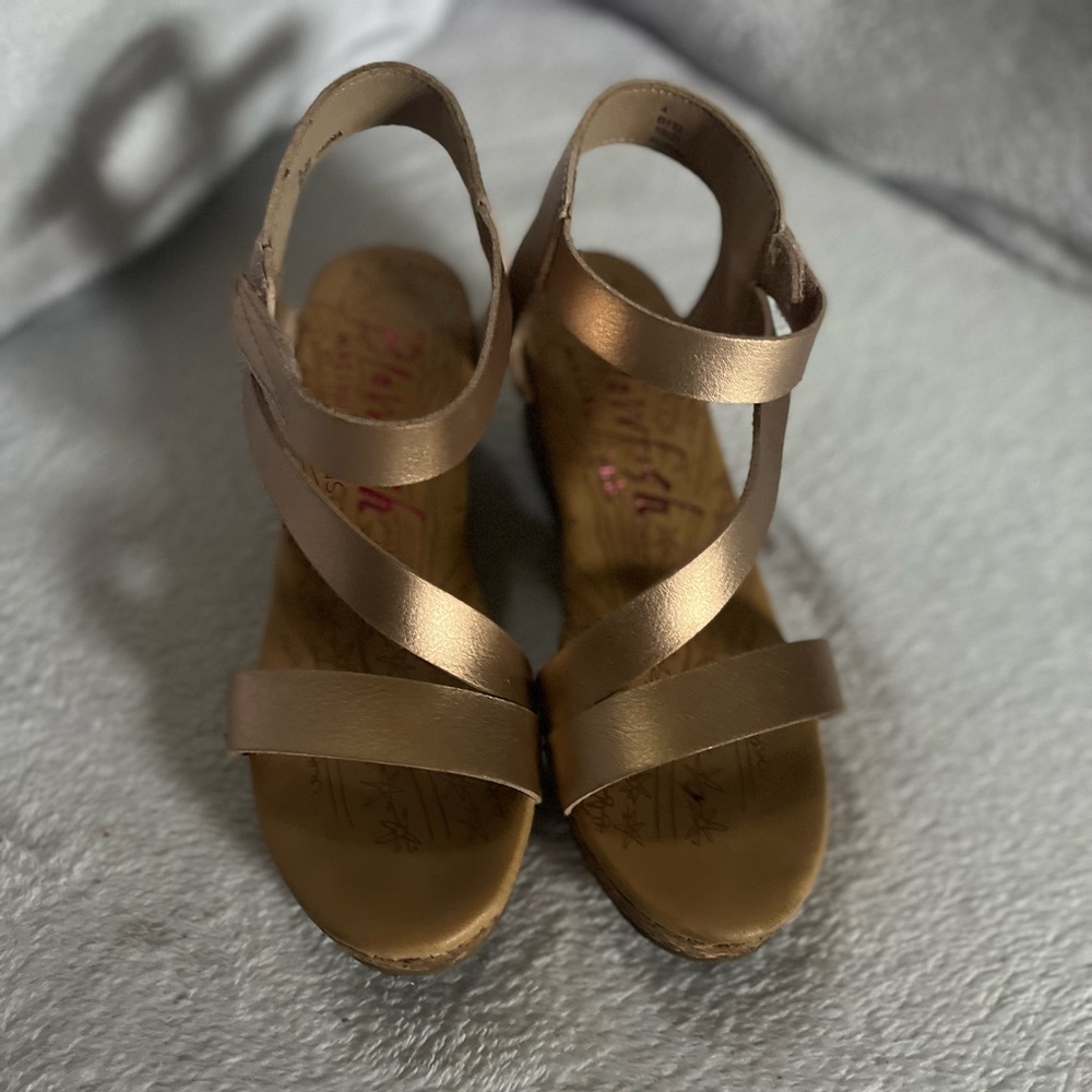 Bronze color wedge sandal by Blowfish